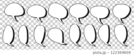 影あり　楕円形　吹き出しのセット 122369609
