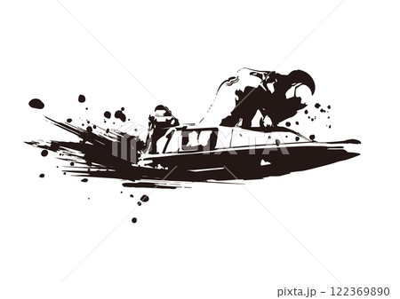 迫力あるエンジン音と波飛沫が魅力のモーターボートレース 迫力あるエンジン音と波飛沫が魅力のモーターボートレース 122369890