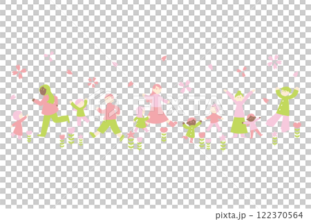春と人物のイラスト 122370564