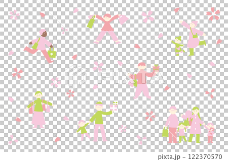 春天和人的插圖 122370570