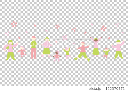 春と人物のイラスト 122370571