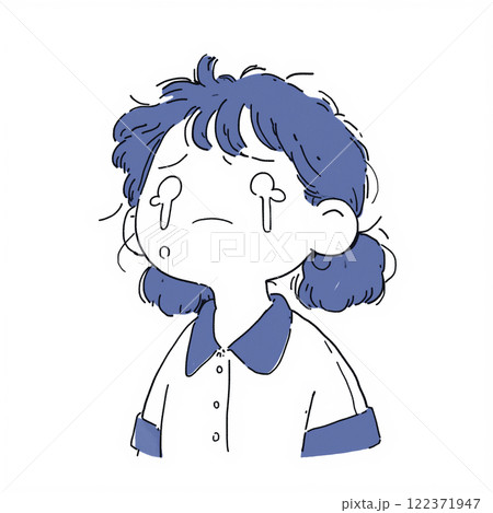 涙を流す女性のイラスト 涙を流す女性のイラスト 122371947
