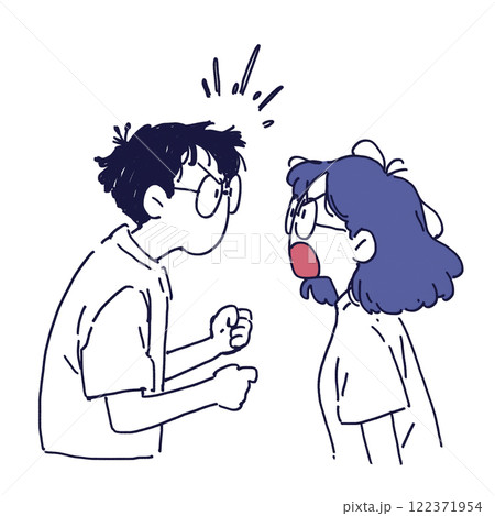 男性と女性が言い争いをしているイラスト 122371954
