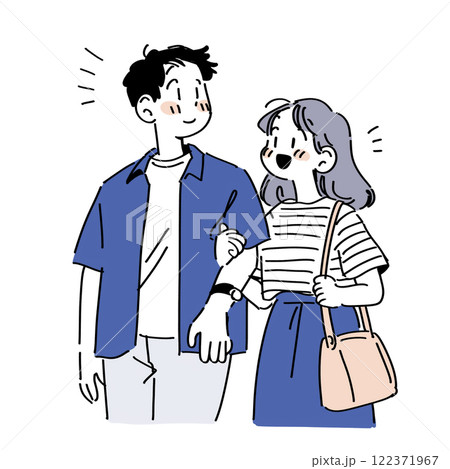 仲良しカップルのイラスト 122371967