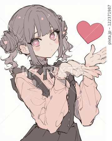 バレンタインデーに手作りチョコを渡す女性のイラストのイラスト