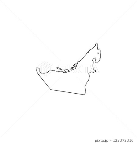 united arab emirates country map icon vectors illustration symbol design 122372316