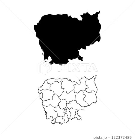 Cambodia country map icon vectors illustration symbol design 122372489