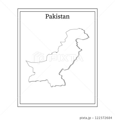 Pakistan country map icon vectors illustration symbol design 122372684