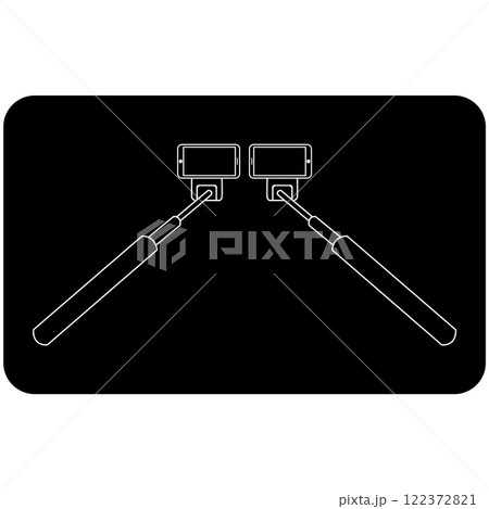 selfie stick icon vectors illustration symbol design 122372821