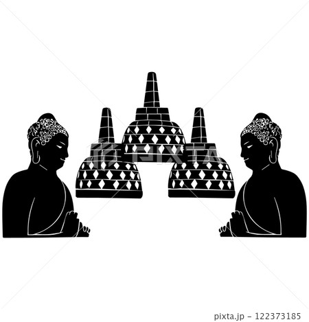 Buddha statue icon vectors illustration Buddha statue icon vectors illustration 122373185