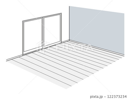 上から見た何もない部屋のベクターイラスト 122373234