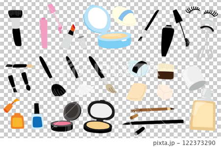 化妝工具插圖集 122373290