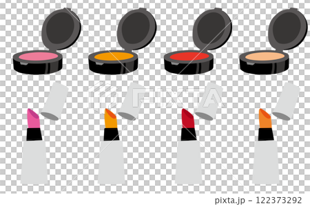 メイクツールのイラストセット メイクツールのイラストセット 122373292