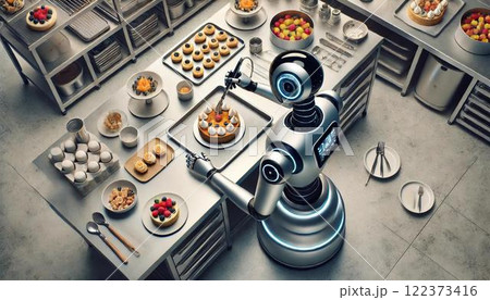 ロボットの真剣作業 122373416