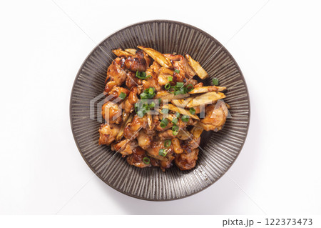 鶏肉とゴボウの照り焼き(鶏もも) 鶏肉とゴボウの照り焼き(鶏もも) 122373473