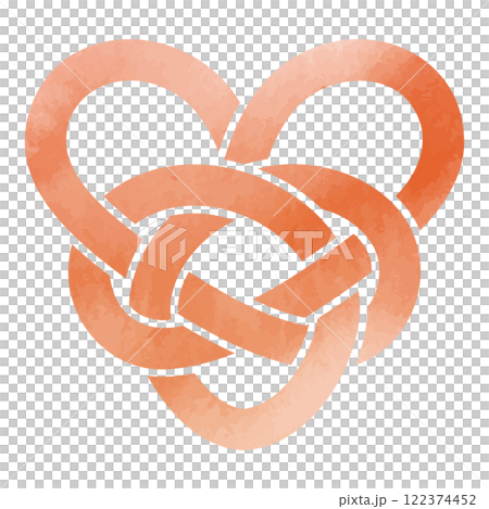 Vector illustration of watercolor heart-shaped mizuhiki 122374452