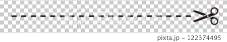 キリトリ線のイラスト、切り取り線のベクターイラスト 122374495
