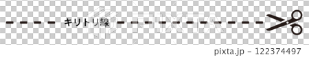 キリトリ線のイラスト、切り取り線のベクターイラスト 122374497