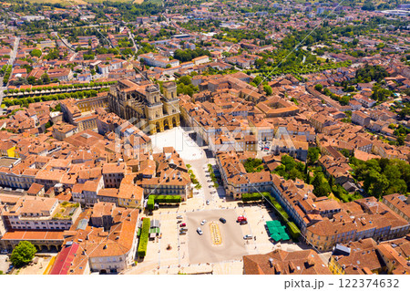 Panoramic view from the drone on the city Auch. France 122374632