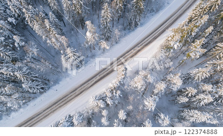 凍結路・雪道イメージ 122374888