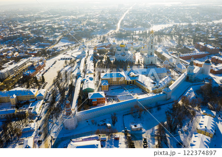 Aerial view of Trinity Lavra of St. Sergius, Sergiev Posad, Russia 122374897