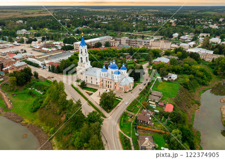 View of Kashin city with Resurrection Cathedral 122374905