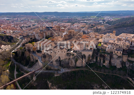 View from drone of Spanish town Cuenca 122374918