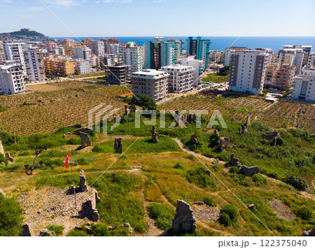 Aerial view of remains of Naula Ancient City 122375040