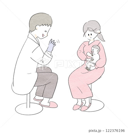 予防接種を受けて泣く赤ちゃん 予防接種を受けて泣く赤ちゃん 122376196