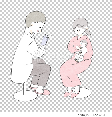 予防接種を受けて泣く赤ちゃん 予防接種を受けて泣く赤ちゃん 122376196