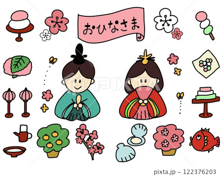 ひなまつりのイラストセット 122376203