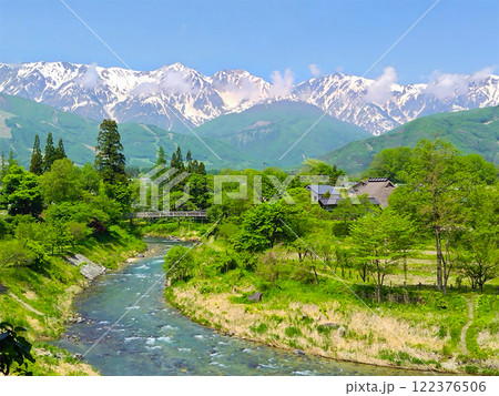 白馬三山の風景 122376506