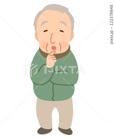 高齢男性　表情ポーズ　シニア　高齢者　後期高齢者 122376648