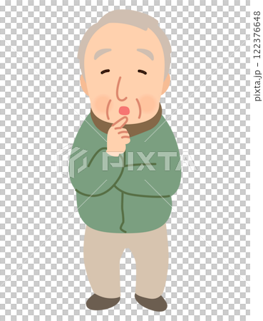 Elderly man, facial expression pose, senior, elderly, late elderly Elderly man, facial expression pose, senior, elderly, late elderly 122376648