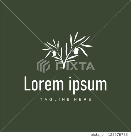 simple olive logo design olive fruit plant symbol of beauty and spa business brand template 122376788