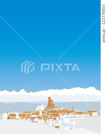 セッラルンガ・ダルバ　serralunga d'alba　ピエモンテ　piemonte　イタリア　冬 122376853
