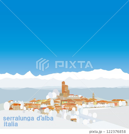 セッラルンガ・ダルバ　serralunga d'alba　ピエモンテ　piemonte　イタリア　冬 122376858