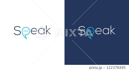 Speak logo design is unique and clean 122376895