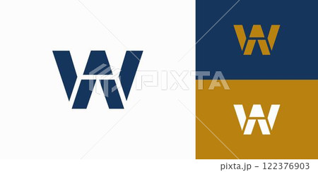 Modern and Unique WA logo design 122376903