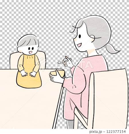 孩子吃飯心情好的插畫 孩子吃飯心情好的插畫 122377154