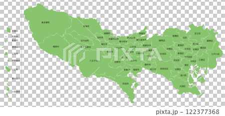 分割できる東京都地図 区市町村名あり 分割できる東京都地図 区市町村名あり 122377368