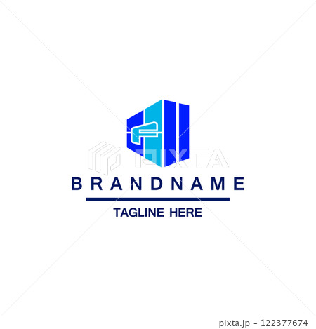 Letter F Digital Media Logo design vector 122377674