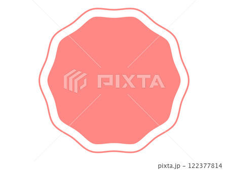 ピンクのデコボコの丸いフレーム ピンクのデコボコの丸いフレーム 122377814