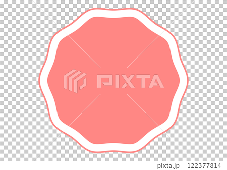 ピンクのデコボコの丸いフレーム ピンクのデコボコの丸いフレーム 122377814