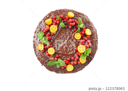 PNG, Chocolate cake - delicious dessert, isolated on white background PNG, Chocolate cake - delicious dessert, isolated on white background 122378063