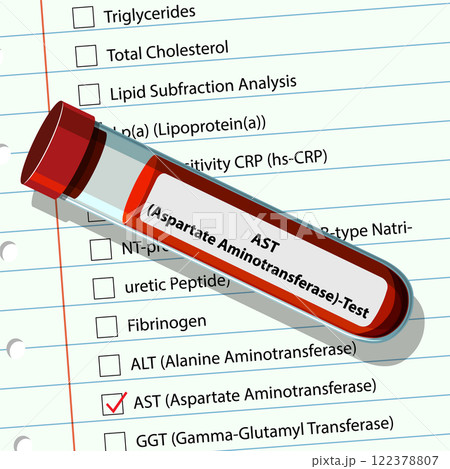 Blood Test and Medical Checklist Illustration 122378807