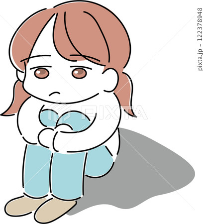 孤独で無表情の女の子 122378948