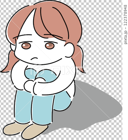 孤独で無表情の女の子 122378948