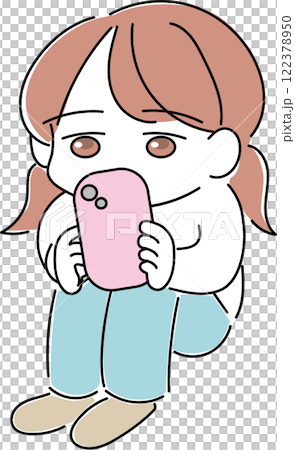 スマホに夢中な女の子 スマホに夢中な女の子 122378950