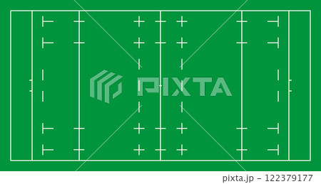 ラグビーコートの俯瞰図のイラスト  122379177